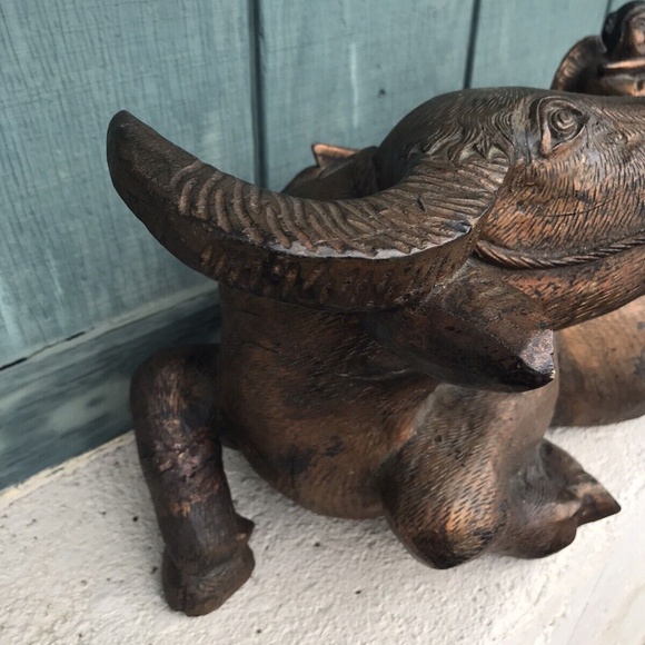 Scarce Antique Chinese Lucky Fengshui Buffalo Bull Figurine Sculpture Harvard - Picture 5 of 11